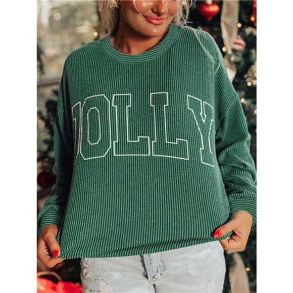 Letter Round Neck Sweatshirt - Picture 2 of 3